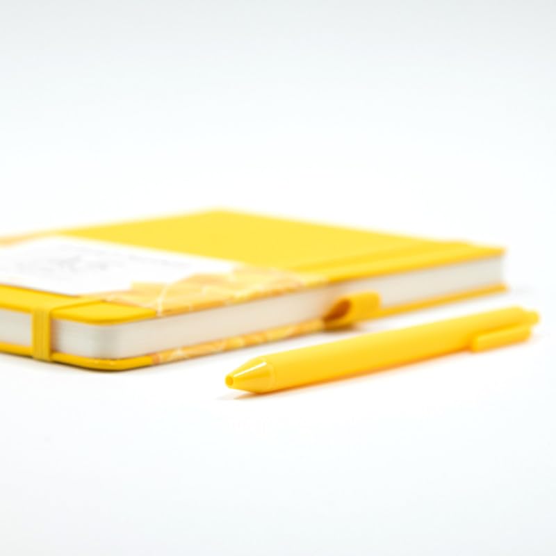 Image of Kitabby VIVID Notes A5 Hard Bound Notebook with Pen - Yellow | Elastic Band & Pen Loop, 192 Pages, 80gsm Natural Shade Paper, Polymer Coated Paper Cover