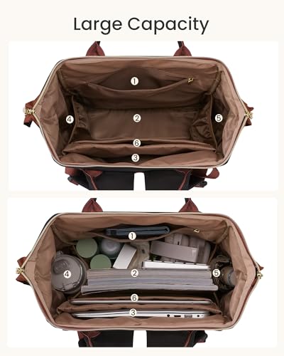 LOVEVOOK Laptop Backpack for Women with Giant Tumbler Holder Pocket, 15.6 inch Travel Work Backpack Purse for Nurse Teacher, Waterproof School Bag College Bookbag Cute Casual Daypack for Girls4