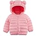 RAISEVERN Piumino per neonato Cappotto invernale leggero e caldo per bambini Cappotto invernale Capispalla con cappuccio Piumino per neonati Rosa 6-12 mesi