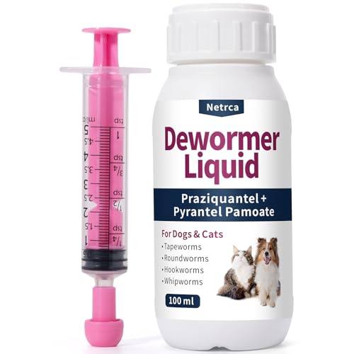 Dewormer Liquid for Dogs & Cats, 7-Way Wormer for Tapeworms, Roundworms & Hookworms, with...