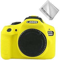 Tripode Canon T7 Amarillo Cuerpo Completo Caucho de TPU Funda Estuche Silicona para cámara para Canon Rebel T6 Rebel T7 Kiss X80 Kiss X90 EOS 2000D 1500D 1300D