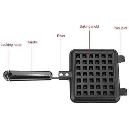 Belgische Waffeleisen aus Gussaluminium, Antihaftbeschichtet, für Gas-Herd, Waffelform für Haushalt und Küche – Bild 6