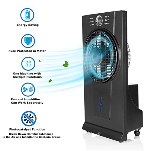 Simple Deluxe Misting Fan with Remote Control, 3 Speed Settings, with 2.5L Water Tank, with Automatic Shut-off Timer by Simple Deluxe - Image 6