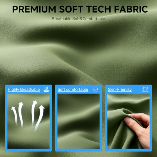 Image of GTPLAYER Gaming Chair,Office Chair with Pocket Spring Lumbar Support, Ergonomic Comfortable Wide Office Desk Computer Chair with Outward Fixed Soft Armrests and Footrest (Fabric, Green)