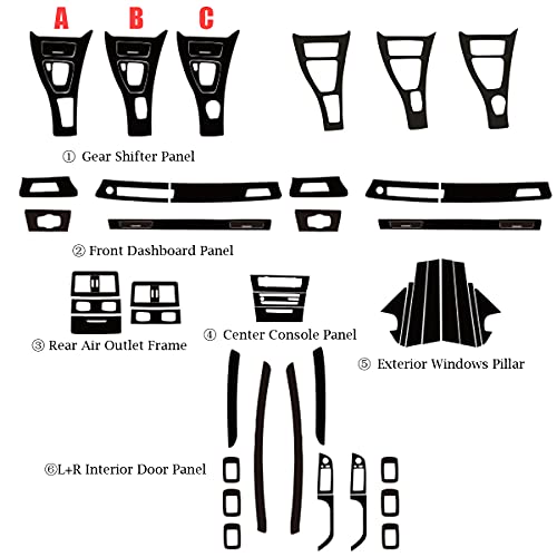 Center Console Dashboard Vinyl Wrap Cover Matte Black Carbon Fiber Interior Pre-Cut Armrest Console Panel Protective Decoration Sticker Accessories For Bmw E90 Sedan E91 Touring 2005-2011 #TOP1