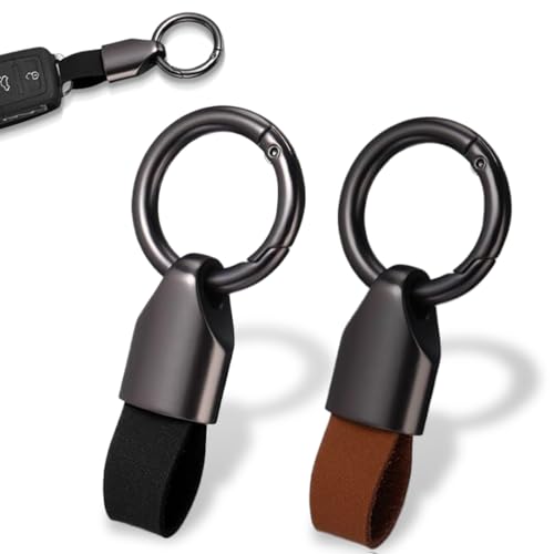 XYTAHDM 2 peças porta-chaves de carro, chaveiro de couro genuíno, porta-chaves de carro com porta-chaves de liga de zinco, acessórios para chaves, unissexo