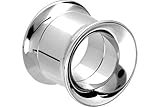 PIERCINGLINE Double Flared Titan Tunnel | SCHMALER Rand | Piercing Ohr Tube | Größenauswahl