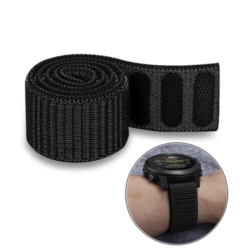 Correa de nailon para Garmin Fenix 7X 6X de 26 mm negra para senderismo 5