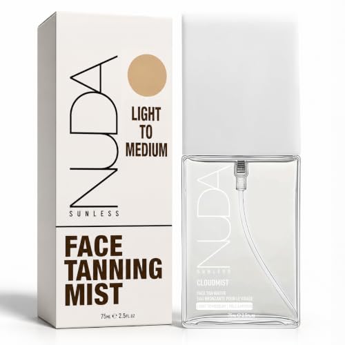 Nuda CloudMist Face Self Tanner Mist, Tanning Spray, Light to Medium Skin