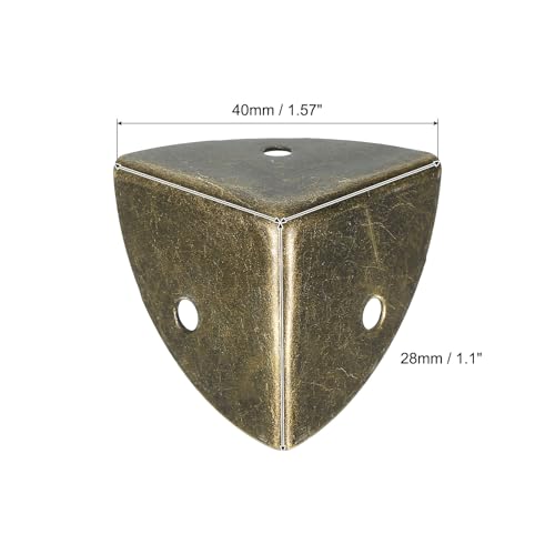 Image of uxcell 8 Pcs Decorative Box Corner Cover, 28mm Metal Edge Guard, Furniture Corner Edges Protector with Screws, Bronze