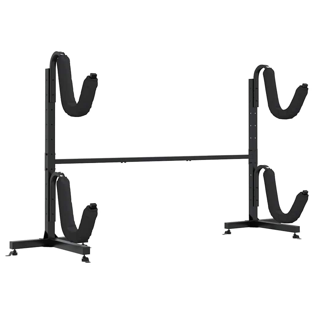 vidaXL Soporte para 2 Kayaks Acero 250x57x127,5 cm, Estante de Kayak, Soporte de Kayak Independiente, Estante de Almacenamiento de Kayak Independiente