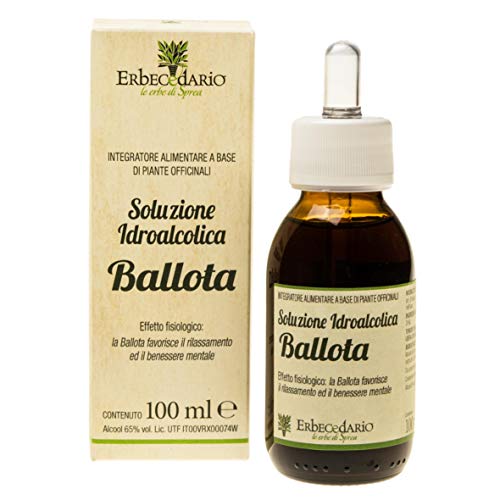 Erbecedario Tintura Madre Ballota, Integratore per dormire la notte, Favorisce il riposo notturno contrastando agitazione e stress, Soluzione Idroalcolica Gocce per dormire, 1 Flacone 100 ml