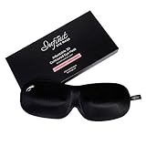 Eye Mask Designed for Eyelash Extensions, Form Fitting 3D Contoured Design, Lightweight & Soft Fabric with Adjustable Strap, No Pressure Eye Mask for Sleep & Travel (Black)