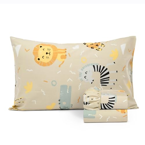 Salt Earth 440140 100% Cotton 210Tc Kids Bedsheet, Twin Sheets Set For Toddler Bed, 3 Piece Bedding Set Including Flat Sheet, Fitted Sheet cover