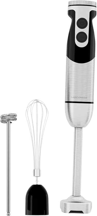 Blender Handheld 12-Speed Stainless Steel Electric Hand Blender, 3 in 1 Immersion Handheld Blender,with Sturdy Titanium Plated Stainless Steel Blades(black)