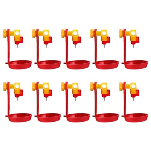 Lurrose Bebederos Automáticos para Pollos Válvula de Bola y Tetinas, 10 Piezas para Sistema de Riego en Jaulas Domésticas de Aves de Corral