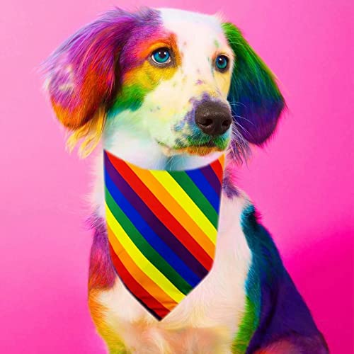 2Pcs Rainbow Dog Bandanas Set: Double Sided Puppy Bandanas Pet Party Scarf Triangle Bibs Handkerchief For Small Medium Large Breed Dogs Gift #TOP6