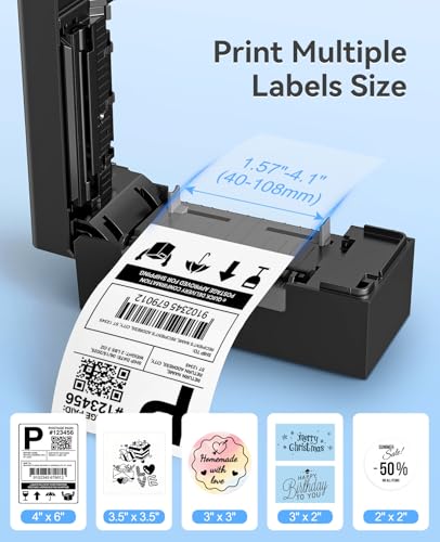 Bluetooth Thermal Shipping Label Printer, Wireless 4x6 Shipping Label Printer for Packages, High-Speed Thermal Printer Compatible with Android, iOS & Windows for Amazon, Ebay, Shopify, USPS - Image 5