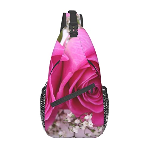 Sac à dos à bandoulière noir et rose taille unique sac poitrine mixte décontracté