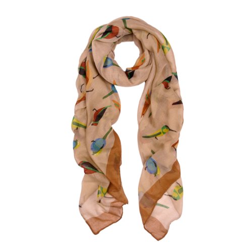 TrendsBlue Elegant Birds Print Fashion Scarf