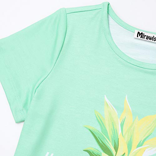 Image of Mirawise Girls 3 Pc Pajamas Sleepwear Cotton Pjs Clothes Set 4-13 Years