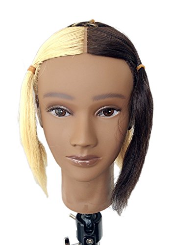 Charlene® 6-Zone 12"-14" 100% Human Hair Cosmetology Mannequin Manikin Coloring Training SMALL Head