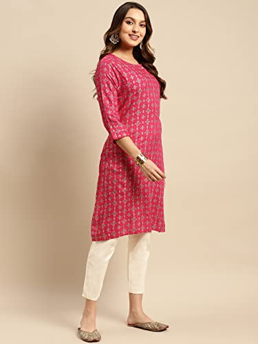 Image of rangita Women's Rayon Regular Fit Straight Kurti | Kurta (Pack of 2)
