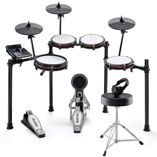 Drums Nitro Max Kit Paketi; Mesh Davul Pedleri, Davul Çubukları, Davul Taburesi ve Kulaklıklarla Tam Elektrikli Davul Seti