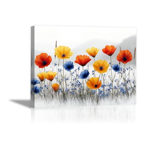 Fleurs sauvages montagnes decoration murale 60x80