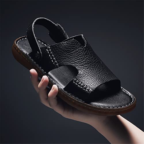 Men Sandals Comfort Leather Beach Slippers Casual Footwear Outdoor Beach Shoes(38 Code)