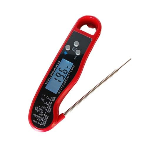 X&E Digital Meat Thermometer for Grilling and Cooking - Waterproof Instant Read Thermometer with Backlight, Foldable Probe, Bottle Opener, and Magnet - Ideal for BBQ, Candy, Frying, Kitchen, Liquid