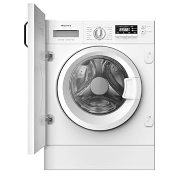 Hisense WF3M841BWIES – Lavatrice, Classe A, 8 kg, Lavaggio Rapido 15 minuti, Pausa e Aggiungi, Completamento differito, Tecnologia Inverter, Bianco