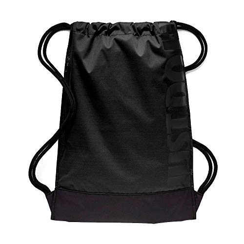 Nike Brasilia Training Gymsack, Drawstring Backpack with Zipper Pocket and Reinforced Bottom, Black/Black/White3