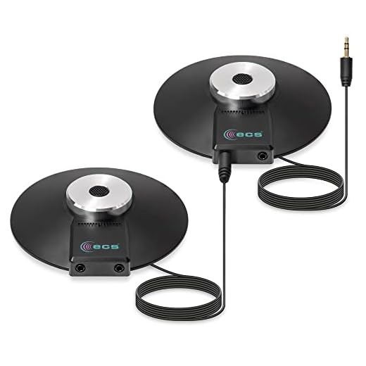 (2) WordForum 3.5mm 360° Stereo Conference Microphone - Omnidirectional Digital Recording for Meetings, Teleconferencing, Video Conferencing - Daisy Chain Option