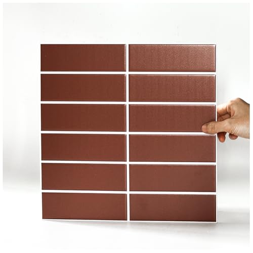 Paneles de Pared Autoadhesivo 3D Paquete de 5 Láminas Impermeable Y Duradero Azulejos Imitación Cerámica Brillante/mate Panele Decorativos 11.6'x11.6' Adecuado para La Decoración de Paredes Interiores