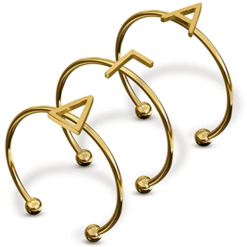 Sorority Shop Alpha Gamma Delta Stacking Ring Set - Adjustable Rings with 18k Gold Plating - Main Image