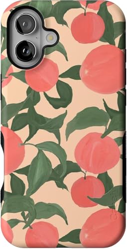 Casely iPhone 16 Case | Feeling Peachy | Blush Vines | Bold Protective Design | Compatible with MagSafe