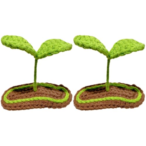ORFOFE 2 piezas para Cabello Pequeñas de Brote de Soja Diseño de Punto de Lana Color Verde Hierba de Accesorio Versátil para Niñas y Bebés Sujeción Segura y Divertida