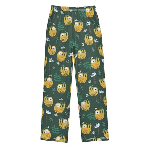 ZZXXB Hello Sloth Boys Long Pants Soft Trousers Elastic Waist Kids Lounge Bottoms with Pockets S-XL