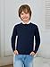 Haloumoning Boys Sweater Kids Casual Crewneck Long Sleeve Pullover Tops Fall Fashion Clothes 5-14 Years Navy Blue