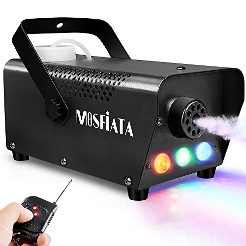 Máquina de niebla con luces controlables, 500 W profesional DJ LED máquina de humo 3 colores luz con mando a distancia inalámbrico 2000 CFM enorme niebla para Halloween fiestas bodas etapa