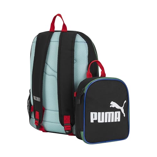 Image of PUMA Unisex Kid's Colony Lunch Kit & Backpack Combo, Black /Multicolor, Medium