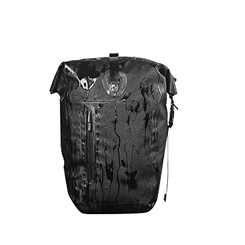 Sacoche arrière de vélo 25L en polyester noir et imperméable