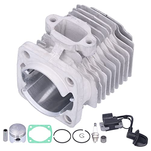 OUKENS Cylindre de kit haut de gamme, alliage d'aluminium 44mm + caoutchouc + kit de piston de cylindre en PVC pour scooter à gaz 2 temps 43cc 47cc 49cc Mini...