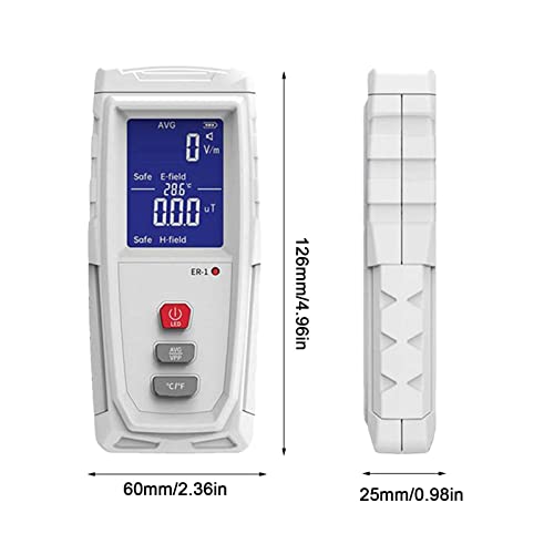 Medidor EMF digital portátil con pantalla LCD recargable miniatura 6