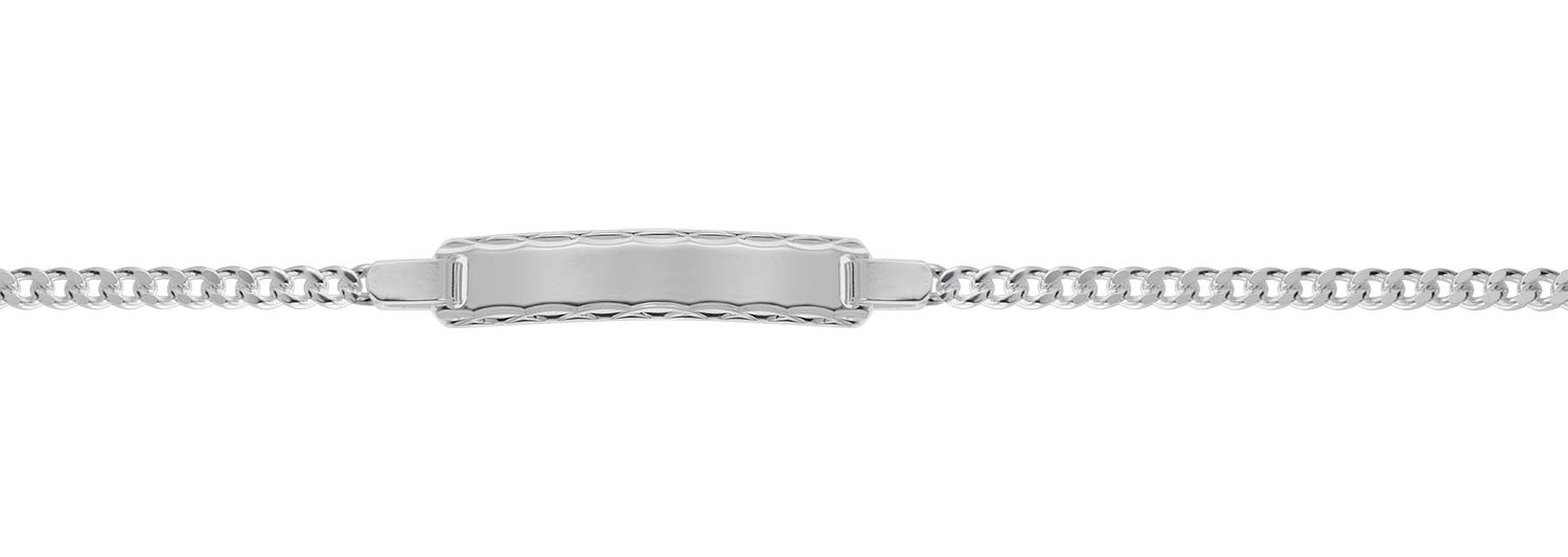 trendor Armband mit Gravur für Baby und Kinder 925 Silber 14/12 cm 39505-14 | Gravurschmuck Baby Sterlingsilber, Identitäts-Armband personalisierbar, Flachpanzer-Armband gravierbar, inkl. Wunsch-Gravur