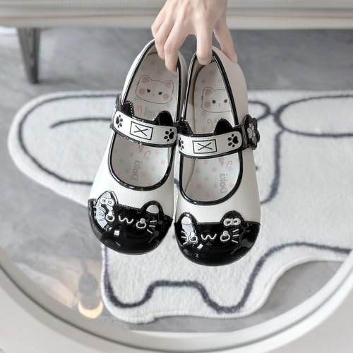 ZQW Women's Cute Kitten Mary Jane Flats Kawaii Sweet Round Toe Low Heel Comfort Casual Dressy Ballet Shoes Lolita Cosplay3