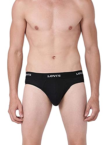 Image of Levi's Men's Cotton 100 CA-STYLE-009-NEO Brief-DK. Grey Melange,Black-P2 Classic