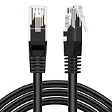 TNP Cat 5e Ethernet Cable 100ft, Cat 5 Internet Patch Cable Cat5e Cable RJ45 Connector LAN Network Cable Cat5 Wire Patch Cord Snagless Computer Ether Wire (100 Foot Black)