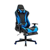 Silla de Oficina Silla para Juegos Silla para computadora Silla para Juegos Silla de Oficina Duradera y Segura Silla ergonómica cómoda de Cuero para Sillas de computadora para Juegos (Color: Azul)